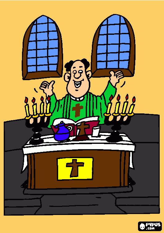 kolorowanka Kolorowanka Ksiądz podczas mszy