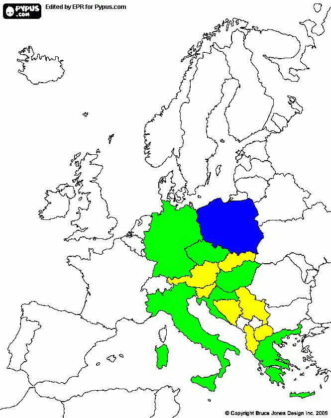 kolorowanka Mapa Europy