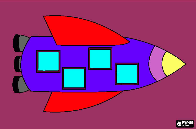 kolorowanka statek kosmiczny Zuzi