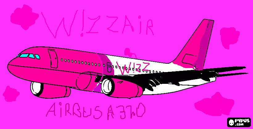 kolorowanka airbus a320 wizzair