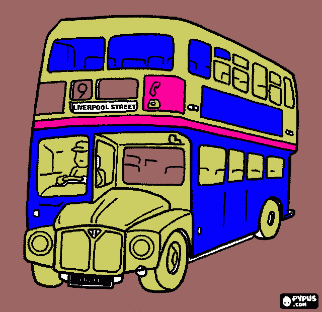 kolorowanka autobus piętrowy