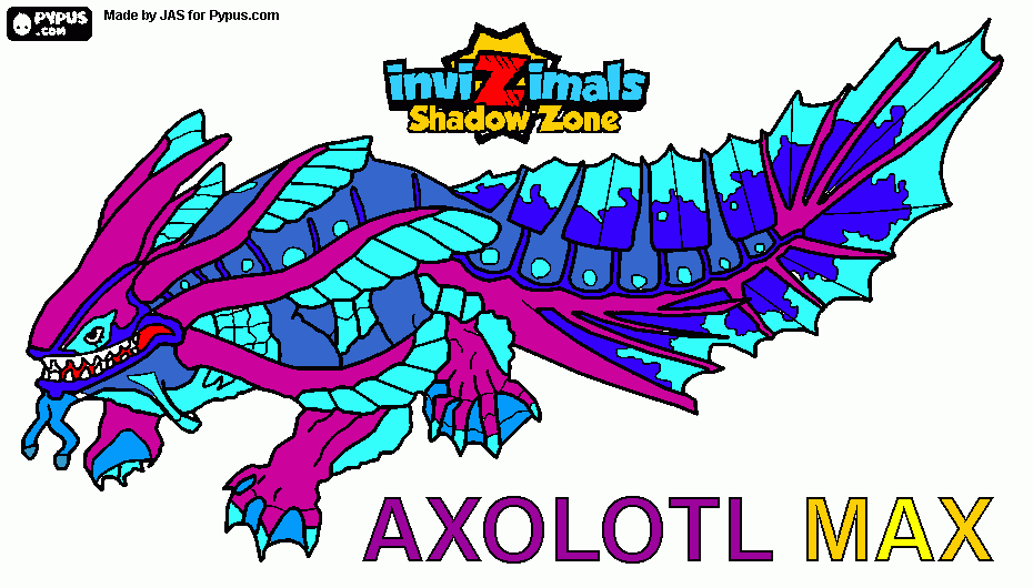 kolorowanka Axolotl max