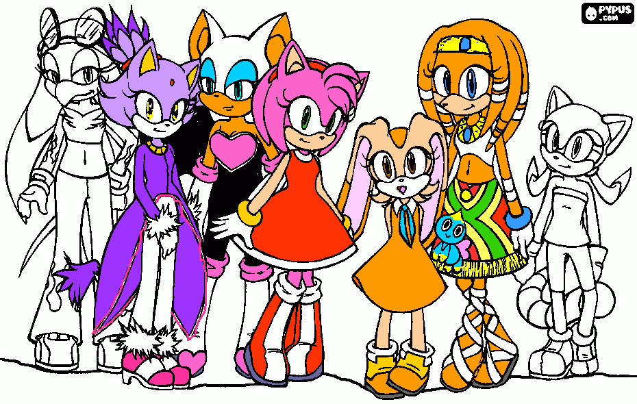 kolorowanka Blaze,Rouge,Amy,Cream i Tikal