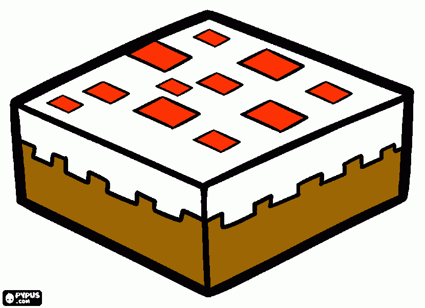 kolorowanka CIasto minecraftowe