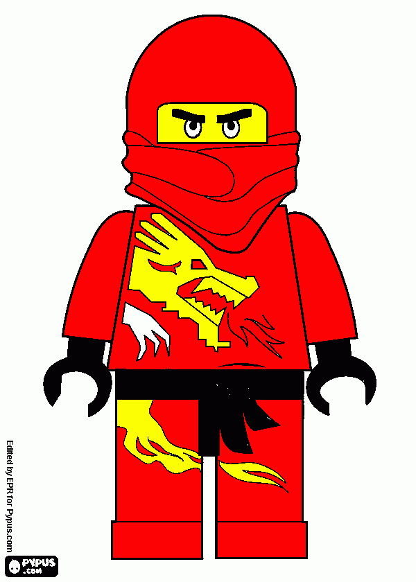 kolorowanka czerwony ninia z lego niniago
