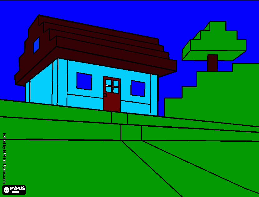 kolorowanka domek minecraft