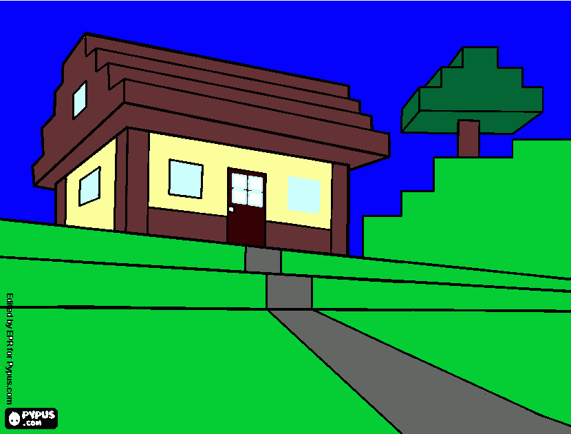 kolorowanka domek w minecraft