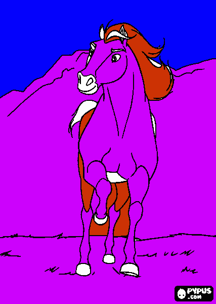 kolorowanka dziki mustang
