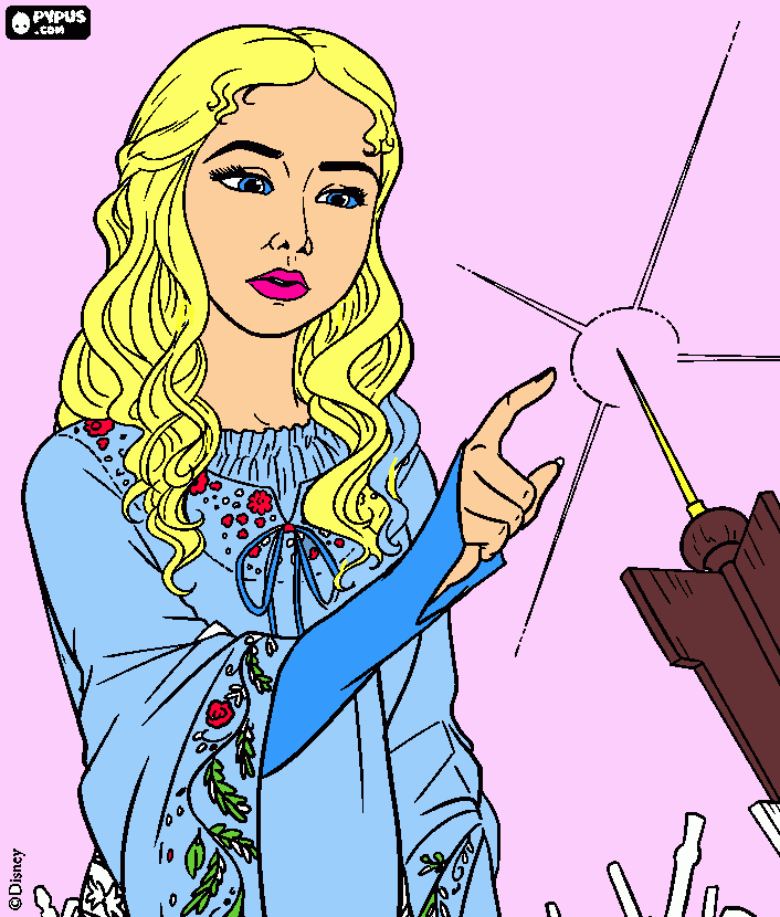kolorowanka Elle fanning Aurora czarownica 