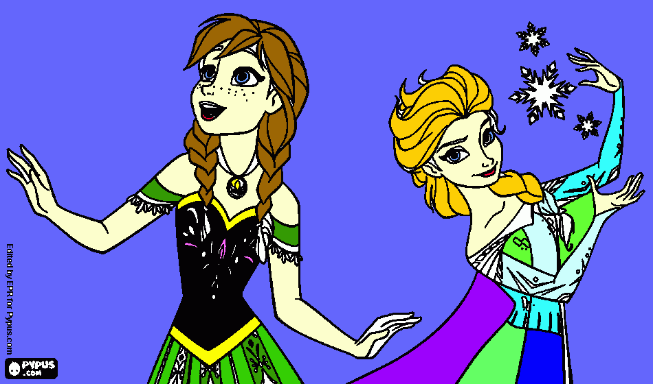 kolorowanka Elsa  i Anna