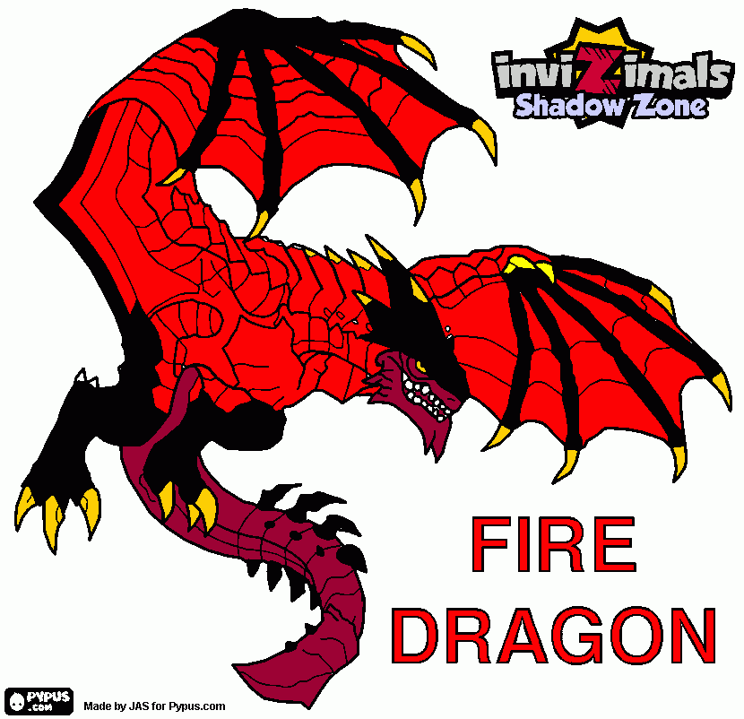 kolorowanka fire dragon