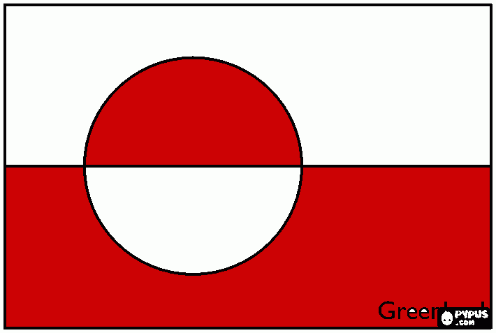 kolorowanka flaga grnlando pokolorowana