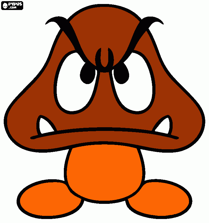 kolorowanka grzybek goomba mario