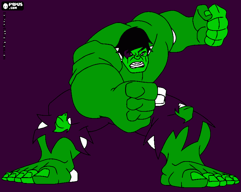 kolorowanka hulk miażdżyć