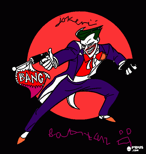 kolorowanka joker upiornie uśmiechnięty a batman nie.
