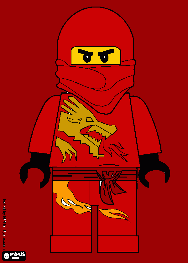 kolorowanka KAI CZERWONY NINJA