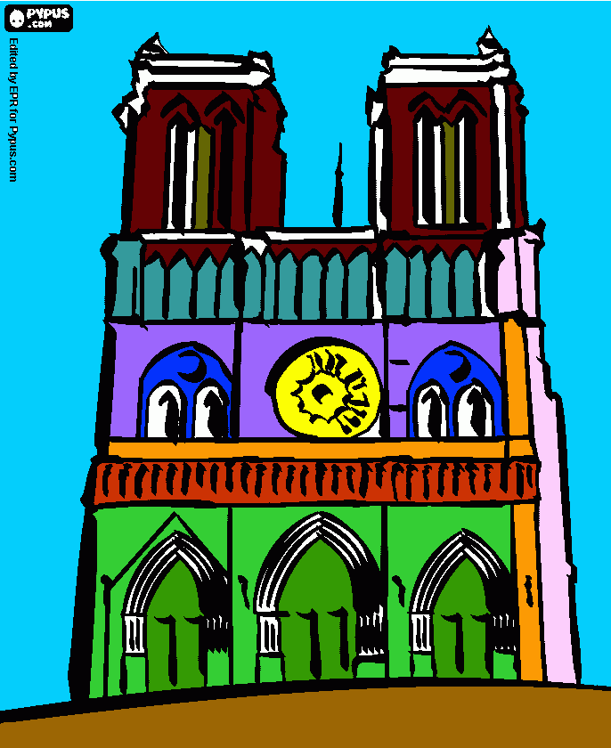 kolorowanka KATEDRA NOTRE DAME PARIS