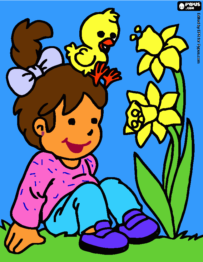 kolorowanka Kolorowanki, dziewczyna i kwiatki