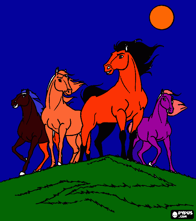 kolorowanka konie Rosa i Mustang