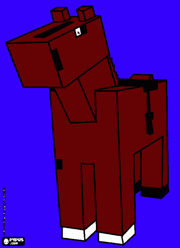 kolorowanka konik minecraft borysa