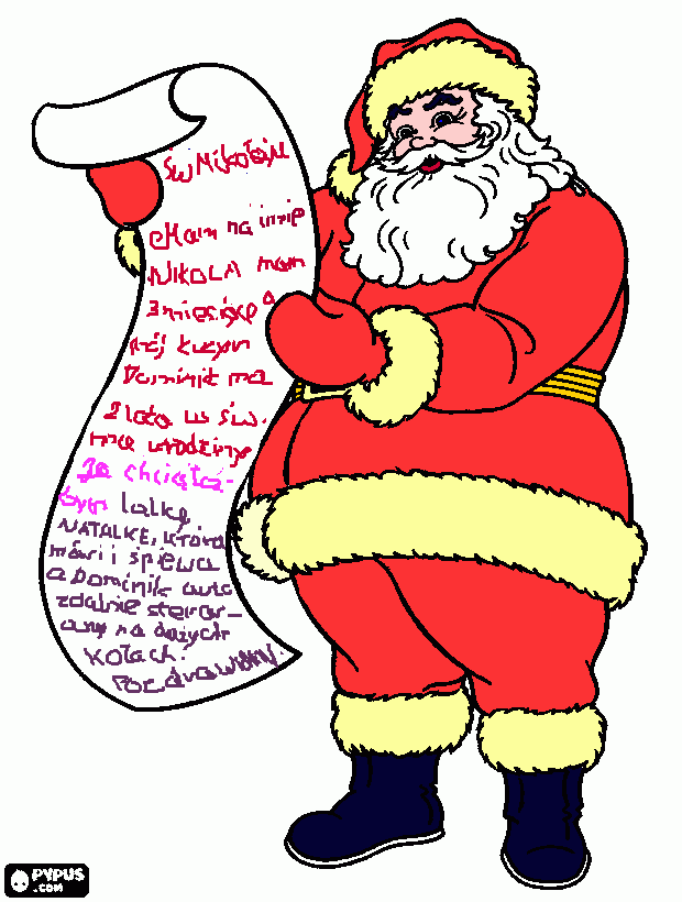 kolorowanka konkurs/list do św.Mikołaja