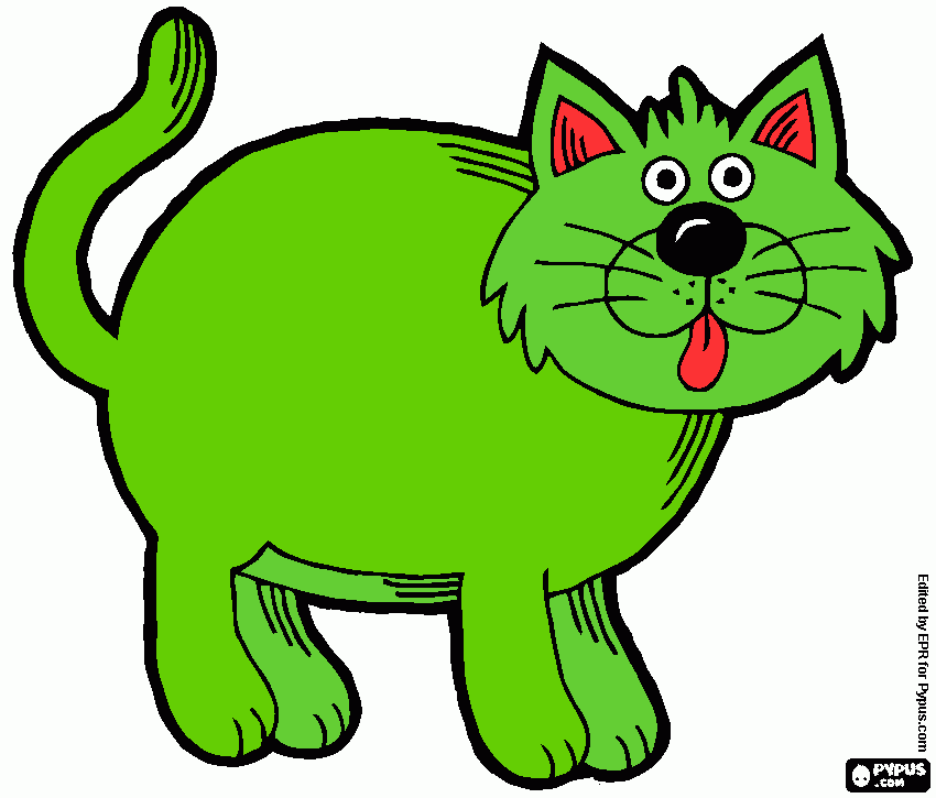 kolorowanka kotek tłuścoch