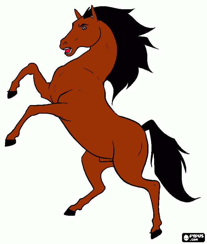 kolorowanka koń mustank