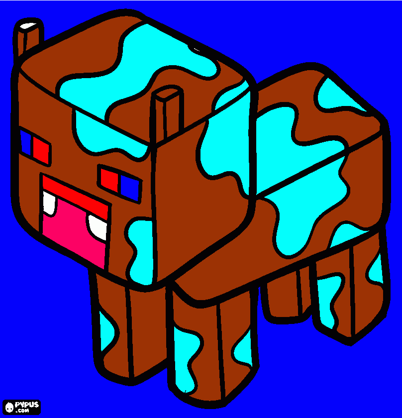 kolorowanka krowa Minecraft
