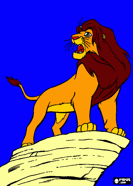 kolorowanka król lew lról simba
