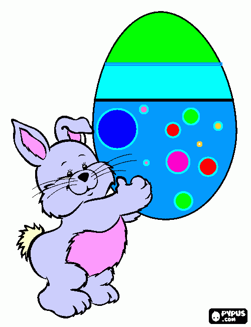 kolorowanka królik z jajeczkiem wielkanocnym autor Jaś Mładanowicz