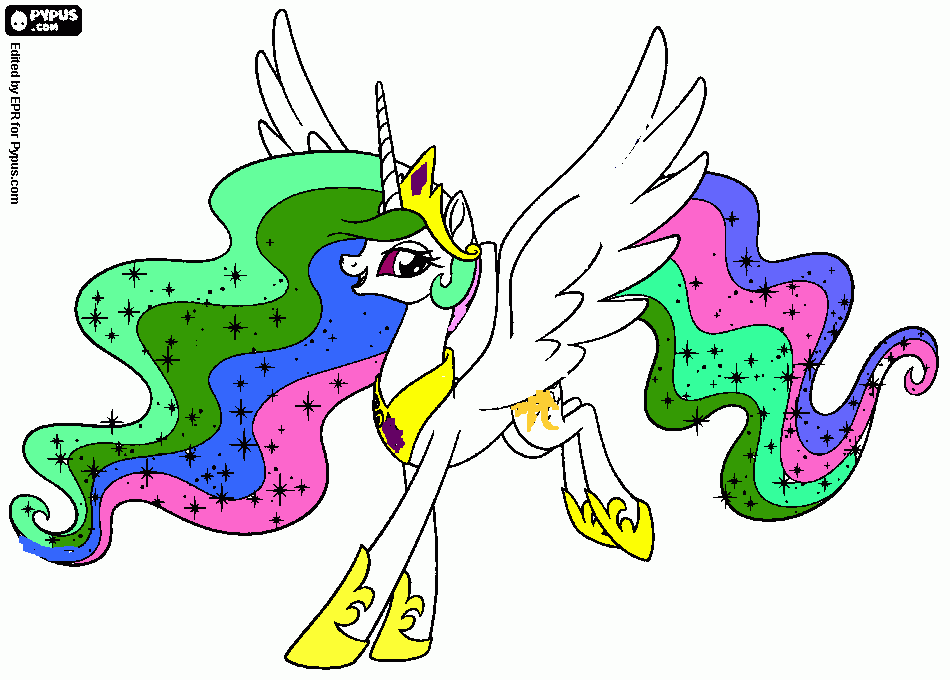 kolorowanka księżniczka Celestia