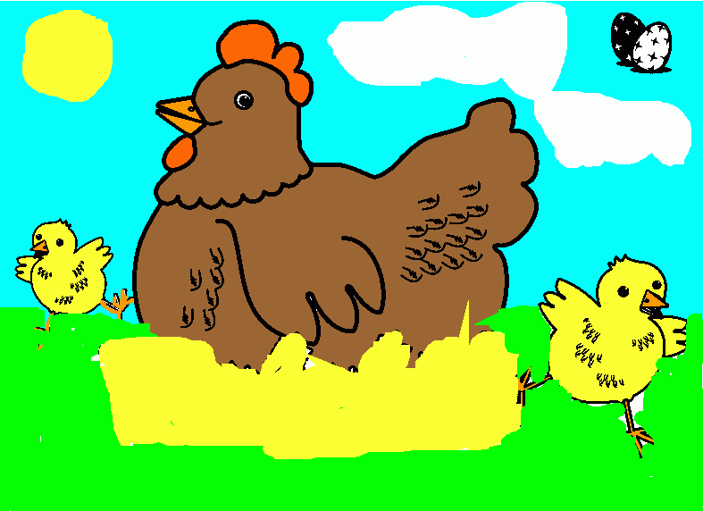 kolorowanka kura i kurczaki