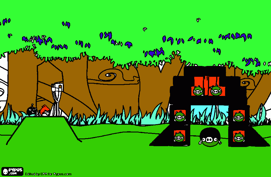 kolorowanka kurczaki angry birds 