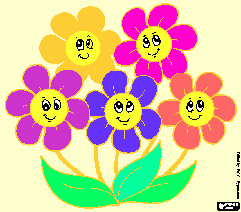 kolorowanka kwiatuszki dla Julci
