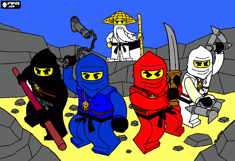 kolorowanka lego ninjago kai jest czerwony
