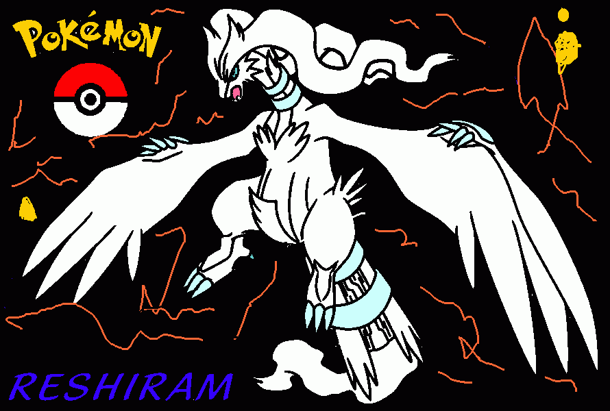 kolorowanka Legędarny pokemon reshiram