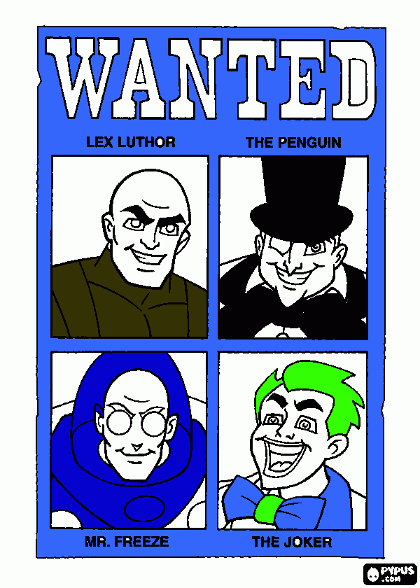 kolorowanka lex pingwin mister freez joker