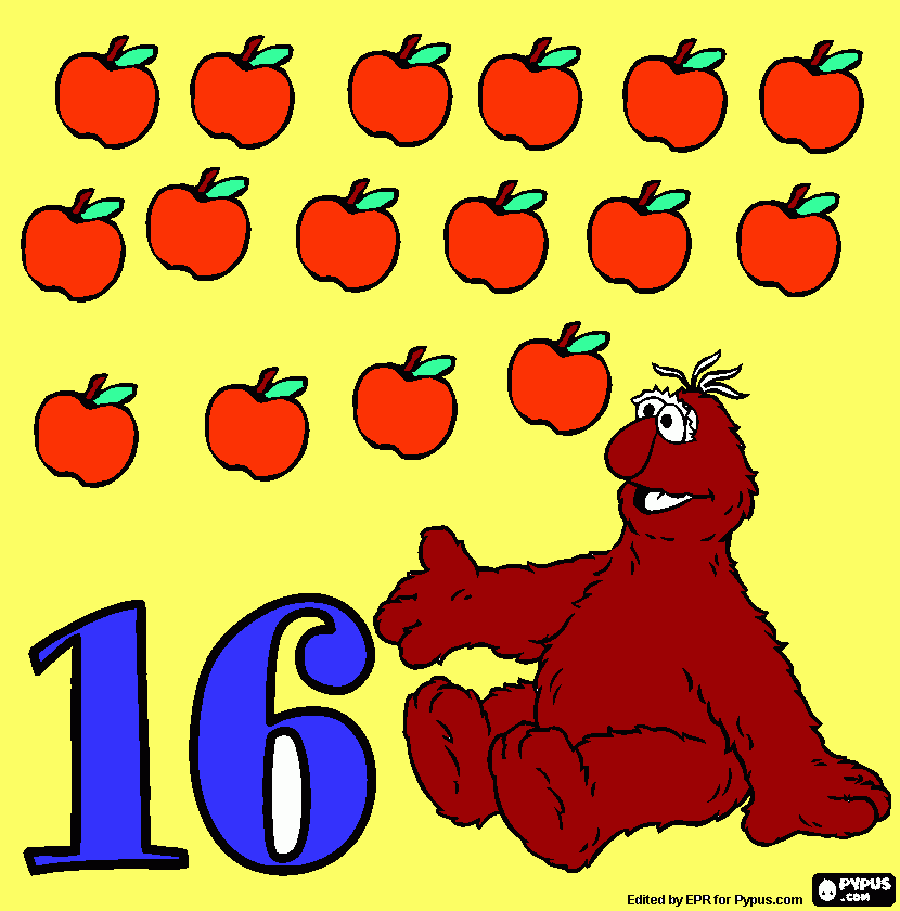 kolorowanka liczba 16
