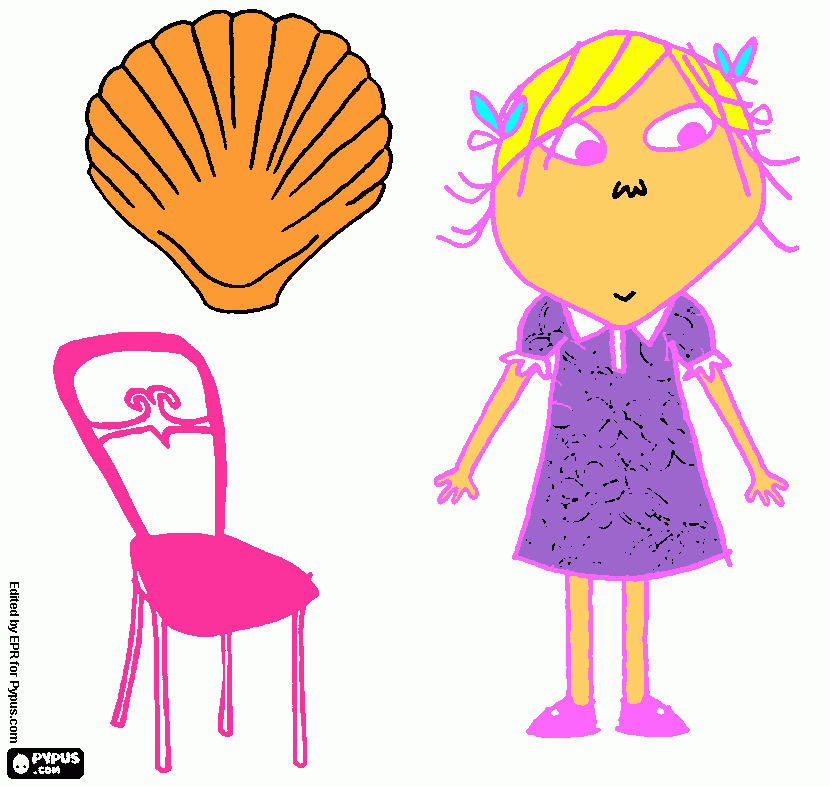 kolorowanka lola i krzesło i muszelka