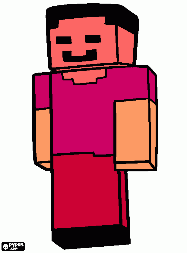 kolorowanka ludzik z minecrafta