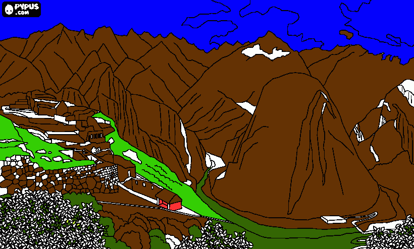 kolorowanka machu  picchu