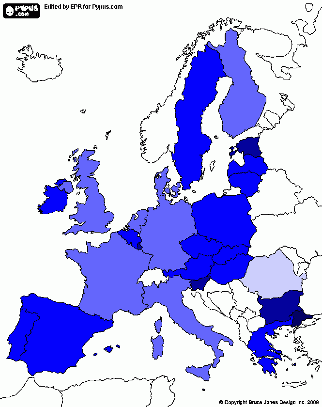 kolorowanka mapa UE