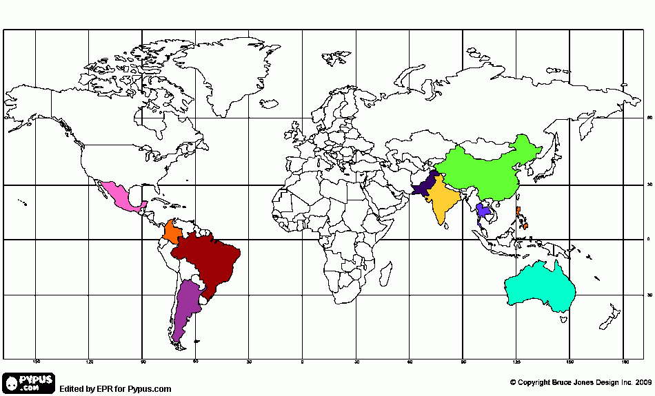 kolorowanka mapka geografia cukier trzcinowy
