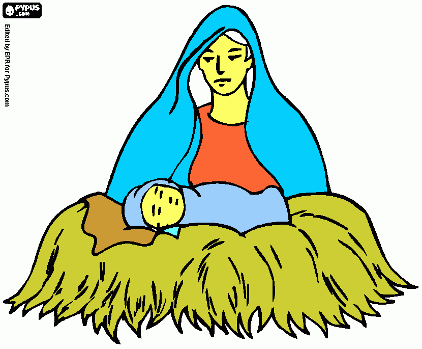 kolorowanka Maryja z dzieciatkiem jezus