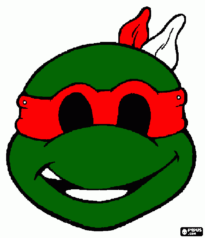 kolorowanka maska zółwia ninja