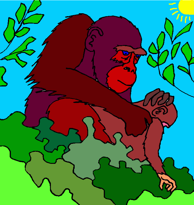kolorowanka małpa rysunek