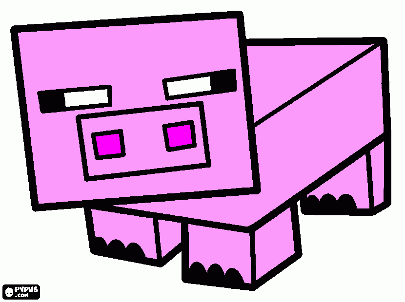 kolorowanka minecraft świnka