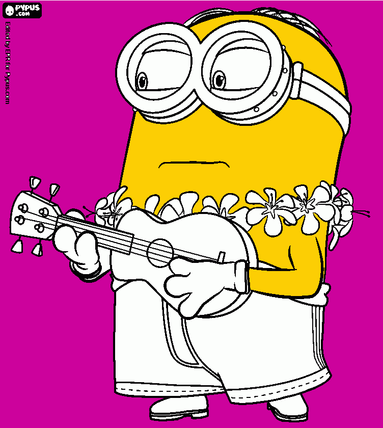kolorowanka minion hawai