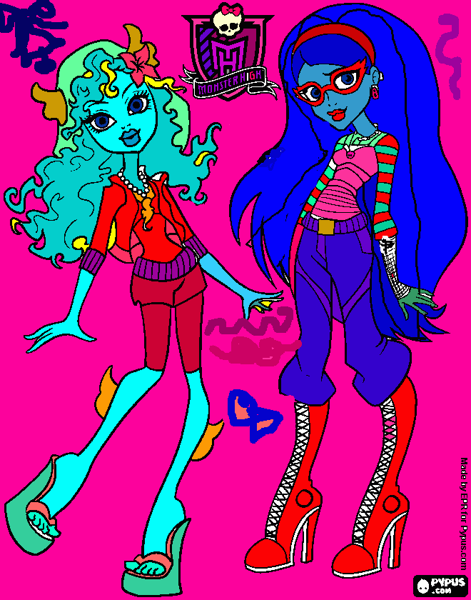 kolorowanka MONSTER HIGH Laguna i Gulia