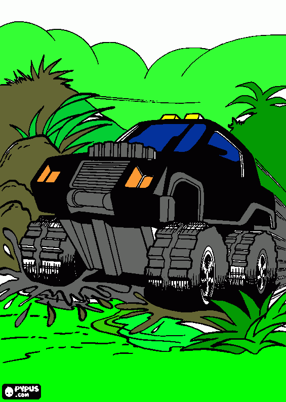 kolorowanka monster truck jungla